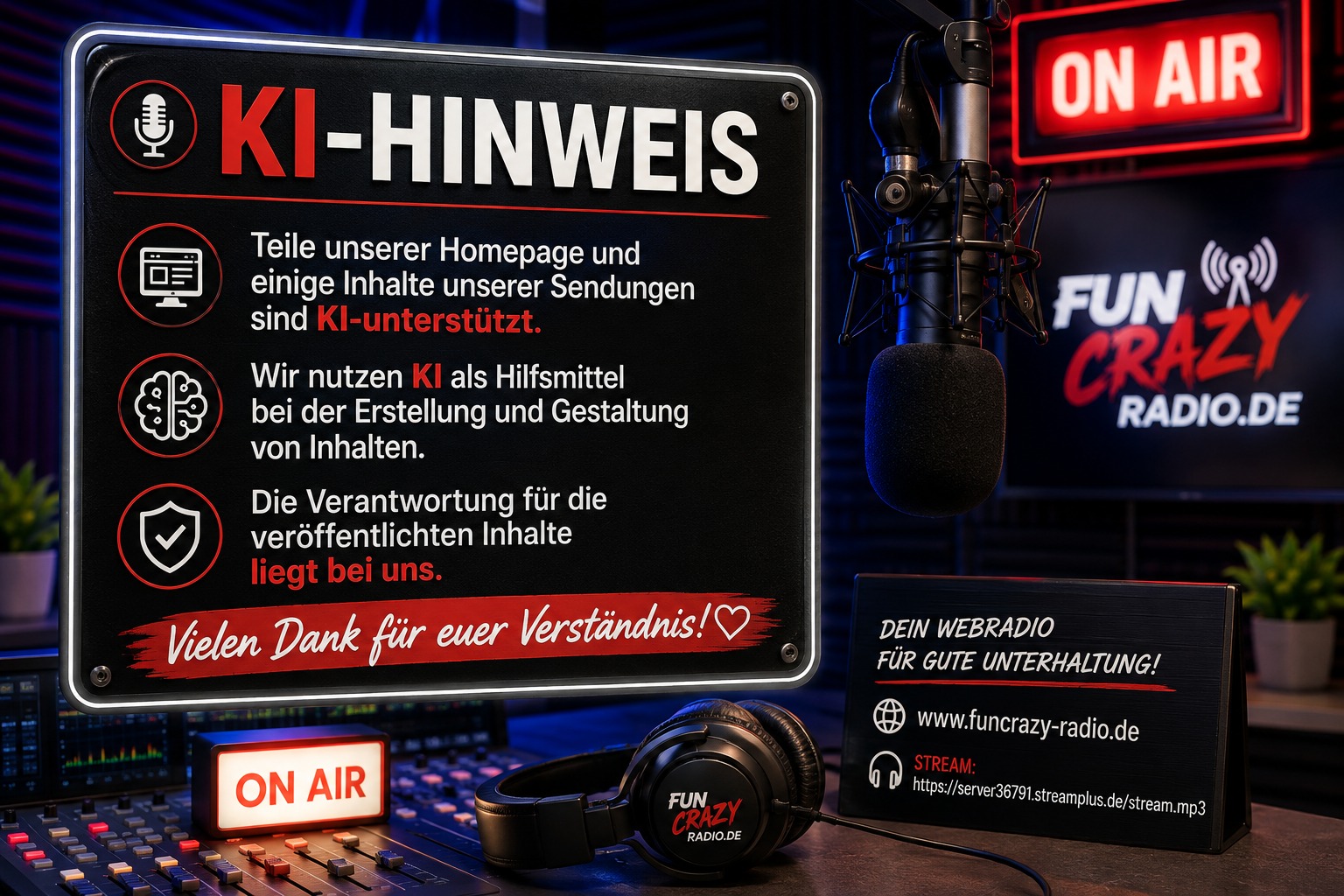 KI-Hinweis für FunCrazy-Radio